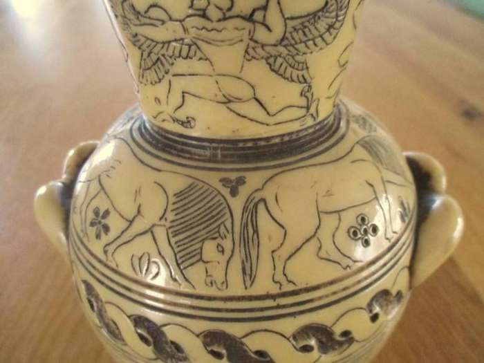 Showpiece -Vintage 1930's/40's Greek vase/amphora hand crafted in the style of ancient Greek pottery