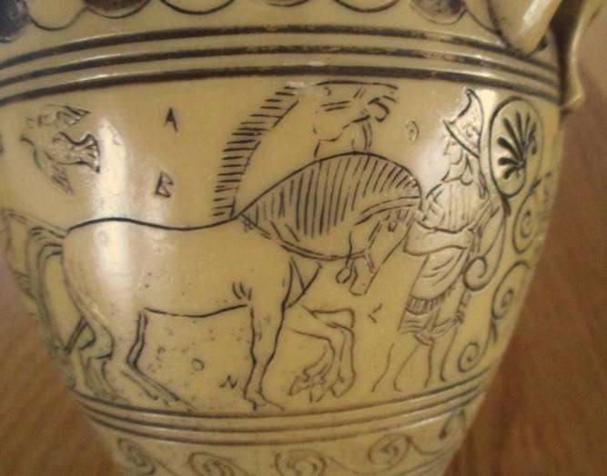 Showpiece -Vintage 1930's/40's Greek vase/amphora hand crafted in the style of ancient Greek pottery