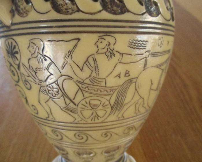 Showpiece -Vintage 1930's/40's Greek vase/amphora hand crafted in the style of ancient Greek pottery