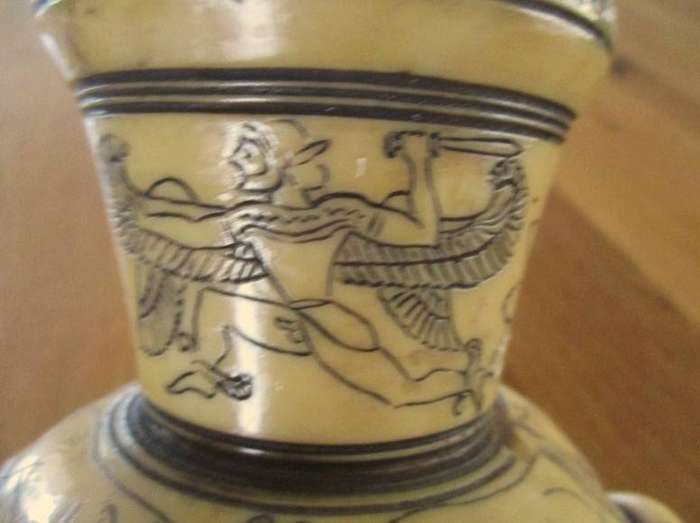 Showpiece -Vintage 1930's/40's Greek vase/amphora hand crafted in the style of ancient Greek pottery