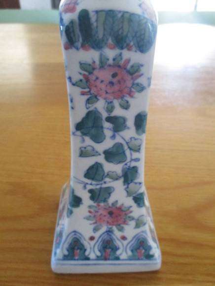 Two tall vintage Chinoiserie candle holders