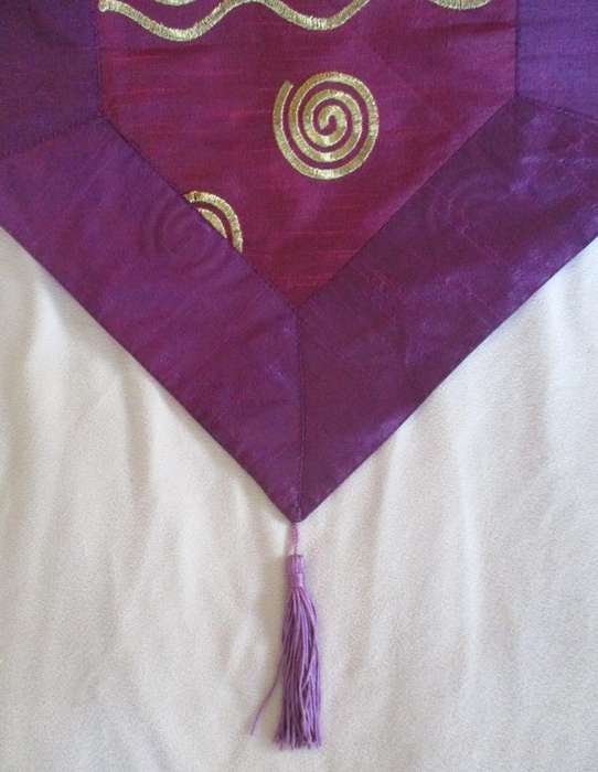 A beautiful embroidered runner/end of bed flag made in India