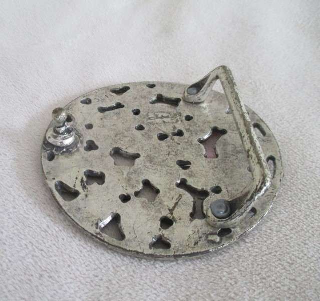 A large vintage Rhinestone belt buckle made in Italy - colourful and pretty