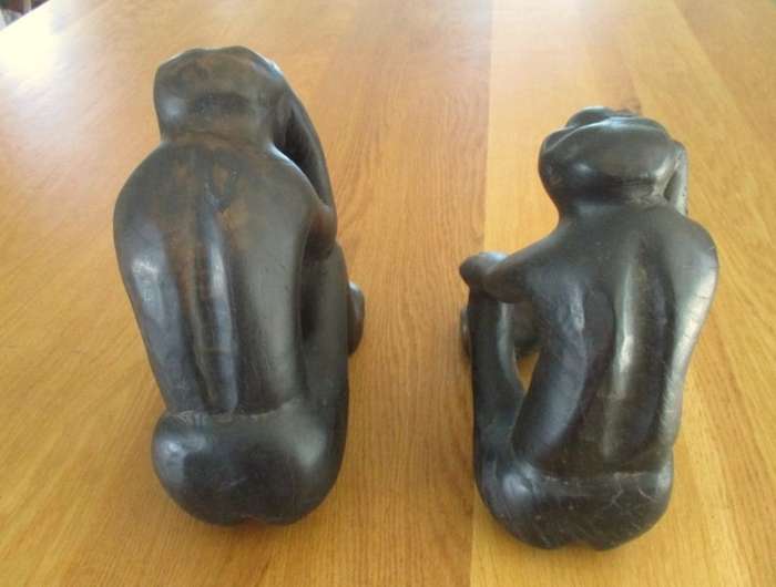 Awesome sculptures!!  Rodin's Thinkers African style - hand carved wood