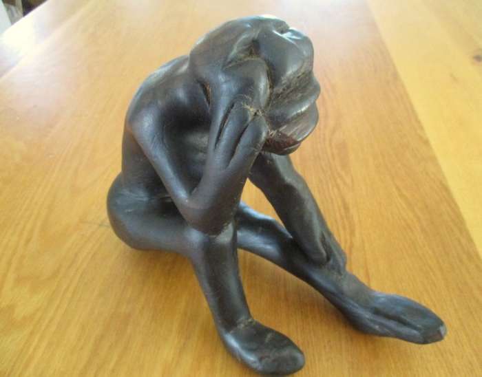 Awesome sculptures!!  Rodin's Thinkers African style - hand carved wood