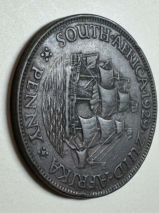 Union of SA 1929 1 penny coin