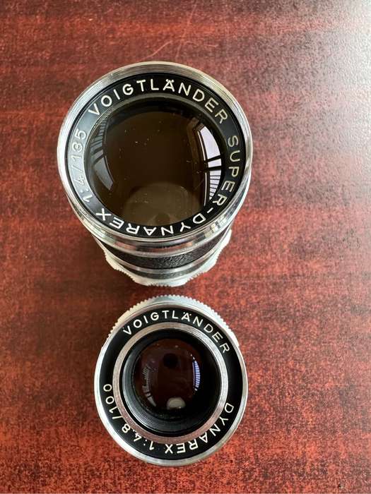 2 lenses by Voigtländer -  1:4 / 135 lense and a 1:4.8 / 100