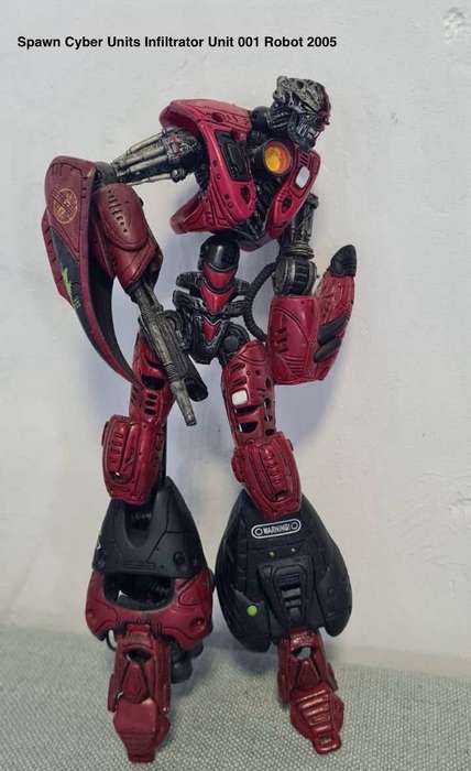 McFarlane Spawn Cyber Units Infiltrator Unit 001 Robot Action Figure RED 2005 - READ DESCRIPTION