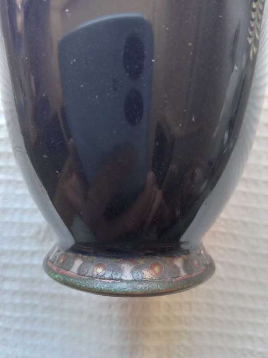 Rare Antique Miniature Meiji Period Cloisonne Enamel Vase - Hayashi? Jubei? (1868-1912)