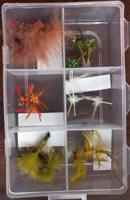 Fishing flies - box of 18 assorted flies