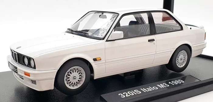 Die cast BMW 320iS (E30 Italo M3) year 1989 white 1:18 KK-Scale - SA's 325is