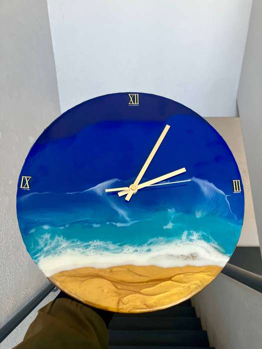 Ocean beach theme resin wall clock