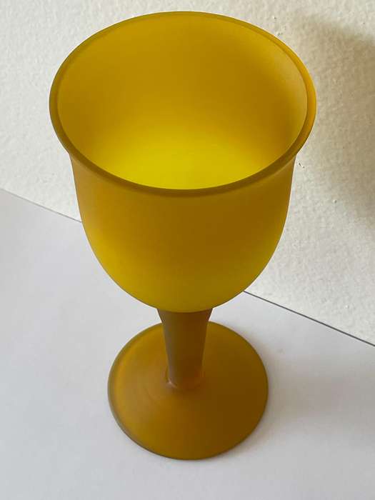 YELLOW STUDIO FROSTED GLASS GOBLET VASE
