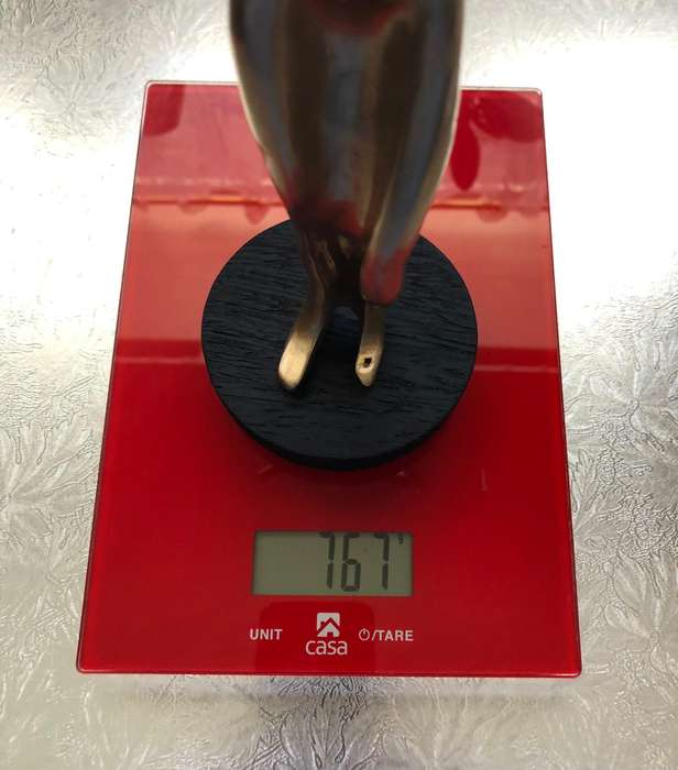 BRONZE STATUE - WATER CARRIER ON BLACK WOODEN BASE