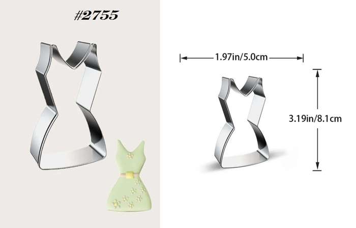 Stainless Steel Cookie Cutter  Durable, Food-Safe, -  Baking, Fondant, Sandwich & Craft - Dress