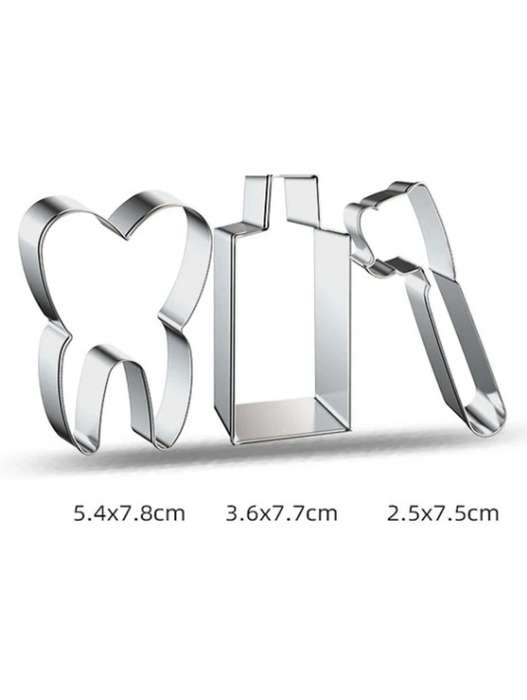 Stainless Steel Cookie Cutter  Durable, Food-Safe, -  Baking Fondant Sandwich & Craft - Tooth Decay