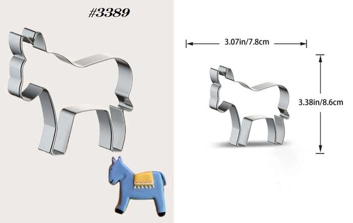 Stainless Steel Cookie Cutter  Durable, Food-Safe, -  Baking, Fondant, Sandwich & Craft - Donkey