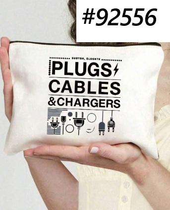 Pencil case / Art bag / Journal pouch - Plugs Cables and Chargers