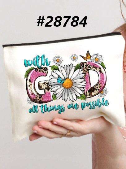 Pencil case / Art bag / Journal pouch - With God all things are possible