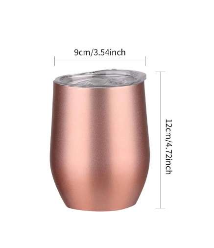 Double wall wine tumbler with lid - Rose Gold