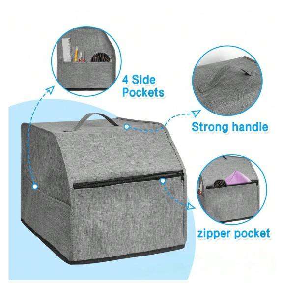Sewing Machine Cover - Dustproof & Waterproof -  Grey - Overlocker