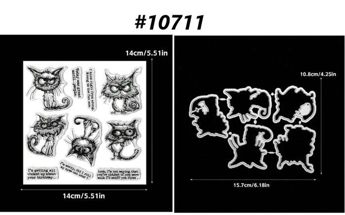 Card-making / Stamping / Mixed Media - Stamp and Die - Snarky Cat