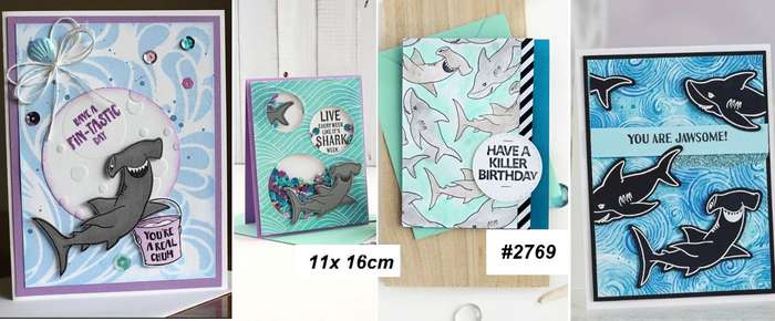 Clear stamps  - Have Killer Birthday (Shark)  - Card-making / card-making supplies / Stamping tools