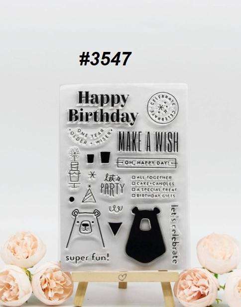 Clear Stamps for Card Making - Acrylic Stamp Set - Scrapbooking & Journaling - Happy Birthday