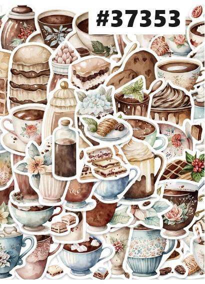 Sticker - Junk Journaling - Scrapbooking - Cafe Latte - 50 piece sticker