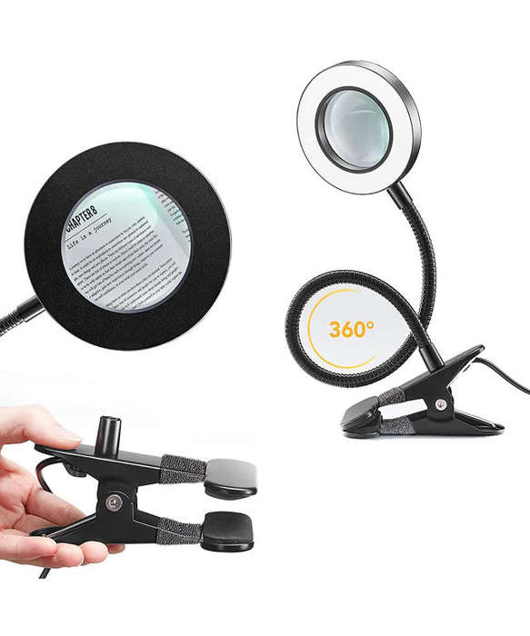 Led Magnifying clip on lamp