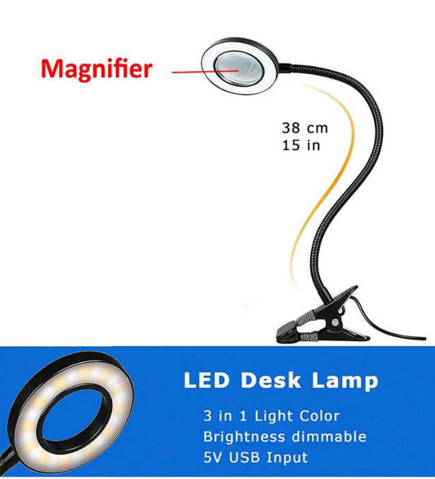 Led Magnifying clip on lamp