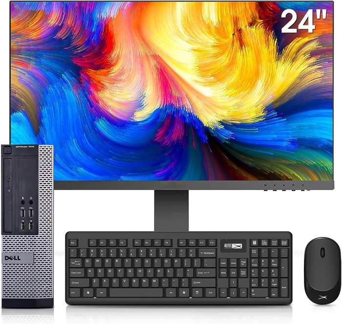 Dell OptiPlex 7010 Desktop Computers with 24 inch Monitor PC Bundle, Intel Core i5-3770 3.4GHz, 16GB