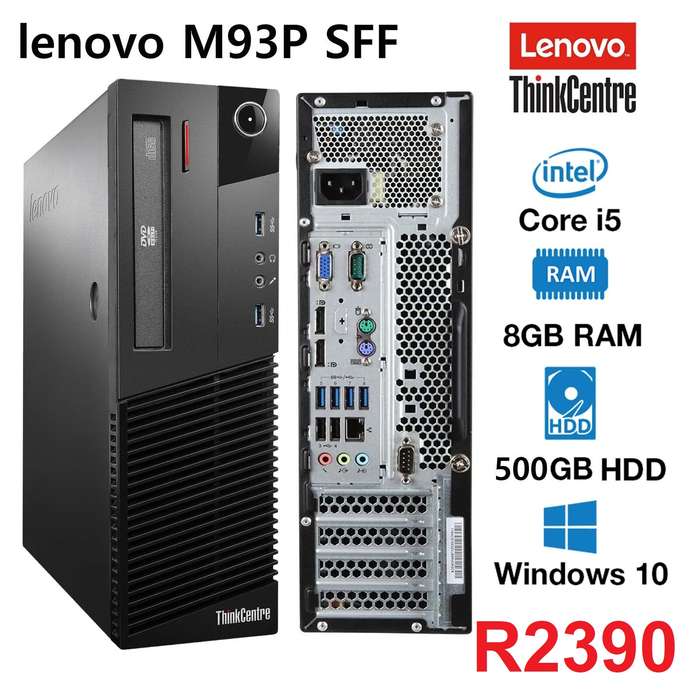 Lenovo computer ThinkCentre M93p SFF i5-4570 3.2GHz, 8GB RAM, 500GB HD, DVD+RW, W-10 PRO. (Refurbish