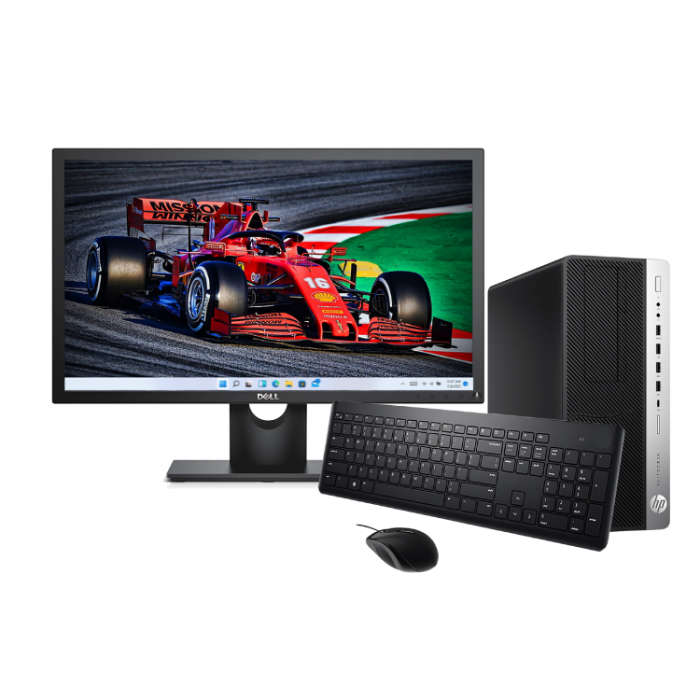 REFURBISHEDHP ProDesk 600 G4 SFF- Intel i5 8th Gen 8GB -500GB WINDOWS 11 WIFI+19" LCD SET