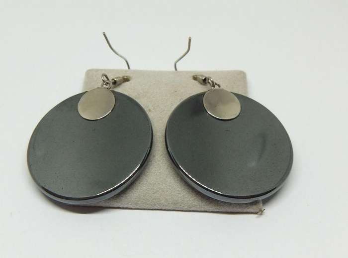 UNDER R100 - Collectable - Vintage new Hematite stone earrings