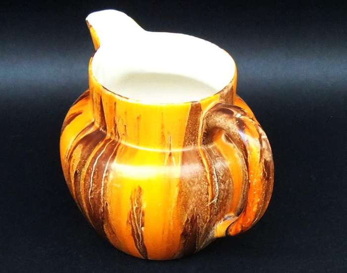 A hand painted 1930`s Art Deco period water jug by Myott, son & co England