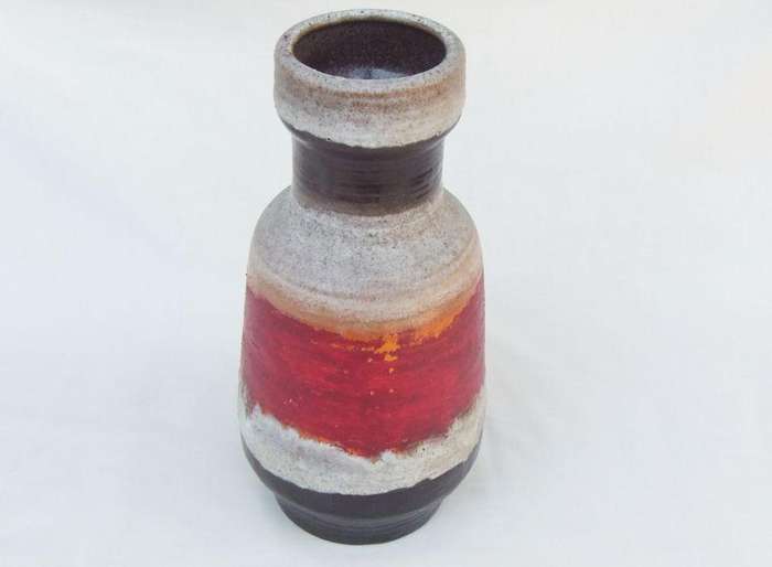 A vintage mid-century German pottery vase with makers mark to base