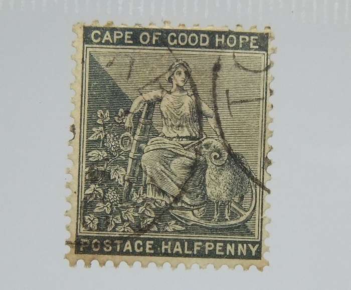 UNDER R100 -Antique / Vintage postage stamp - Cape of Good Hope half penny