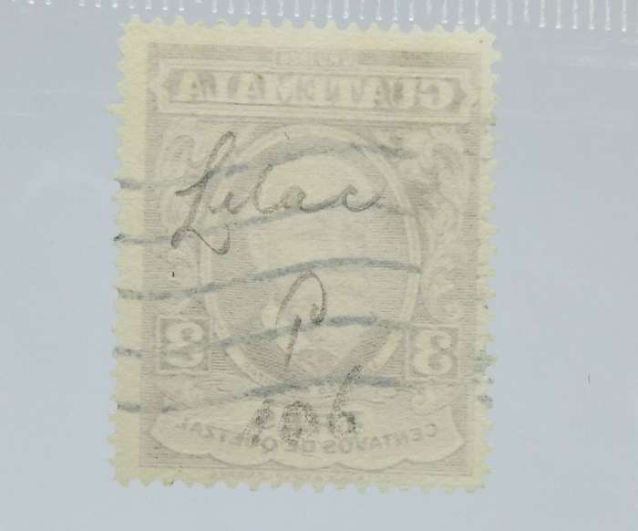 UNDER R100 -Antique / Vintage postage stamp - Guatemala tres Centavos