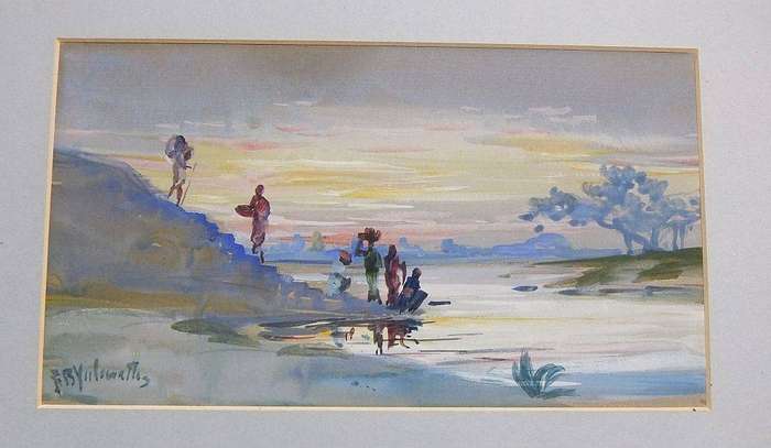 An original river scene watercolour signed by the artist