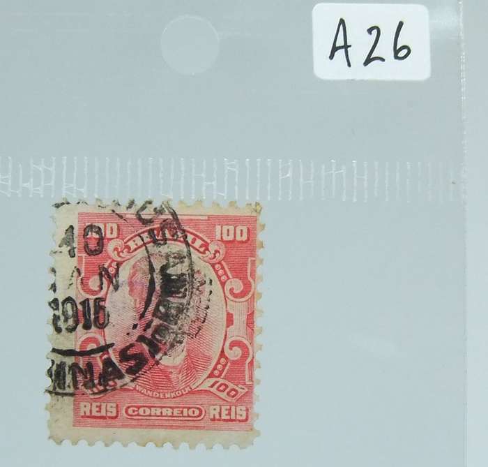 UNDER R100 -Antique / Vintage postage stamp - Brazil 100 Reis