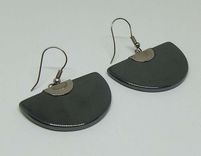 UNDER R100 - Collectable - Vintage new Hematite stone earrings