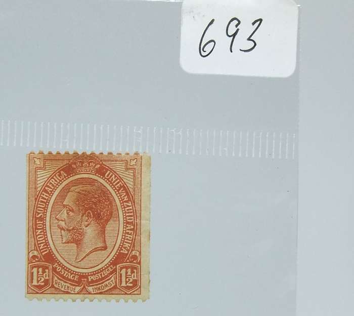 UNDER R100 -Antique / Vintage postage stamp - Union of South Africa one and a half pence