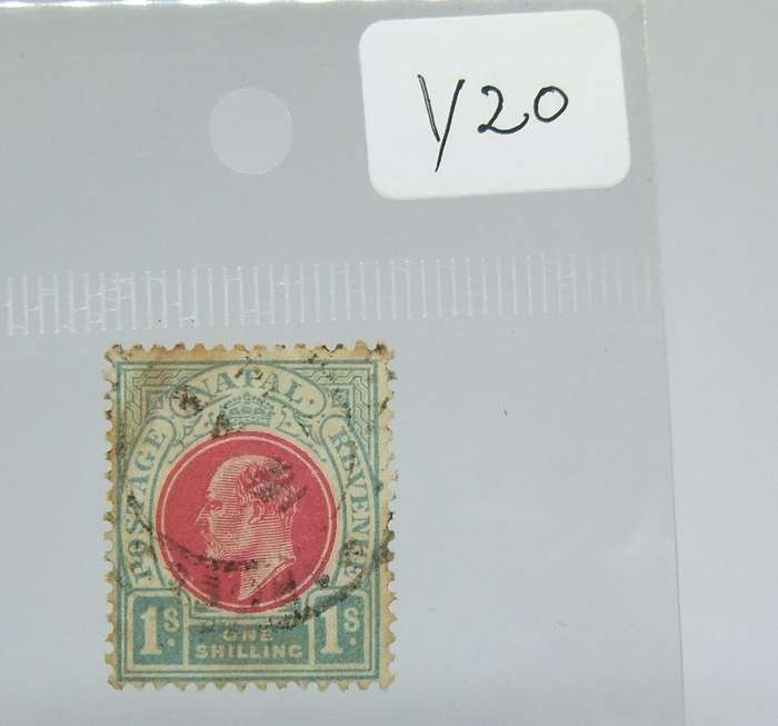 UNDER R100 -Antique / Vintage postage stamp - Natal one Shilling