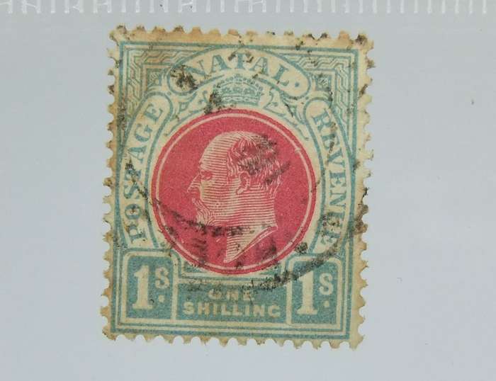 UNDER R100 -Antique / Vintage postage stamp - Natal one Shilling