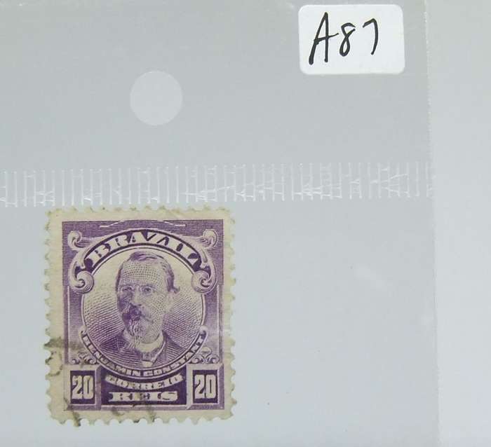 UNDER R100 -Antique / Vintage postage stamp - Brazil 20 Reis