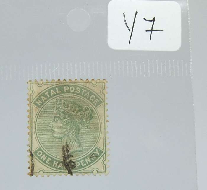 UNDER R100 -Antique / Vintage postage stamp - Natal one half penny