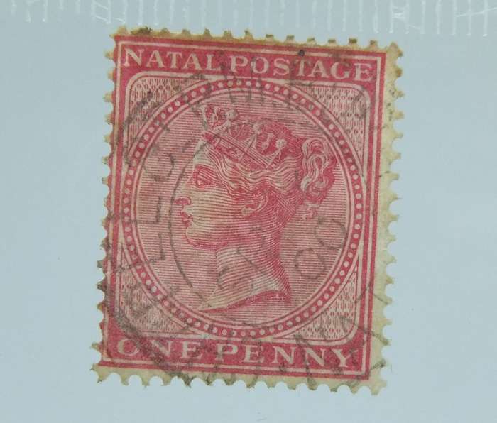 UNDER R100 -Antique / Vintage postage stamp - Natal postage one penny
