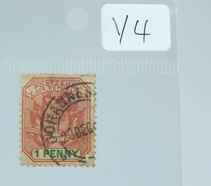 UNDER R100 -Antique / Vintage postage stamp - ZAR one penny