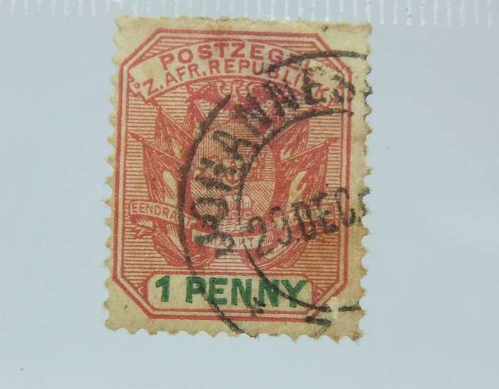 UNDER R100 -Antique / Vintage postage stamp - ZAR one penny